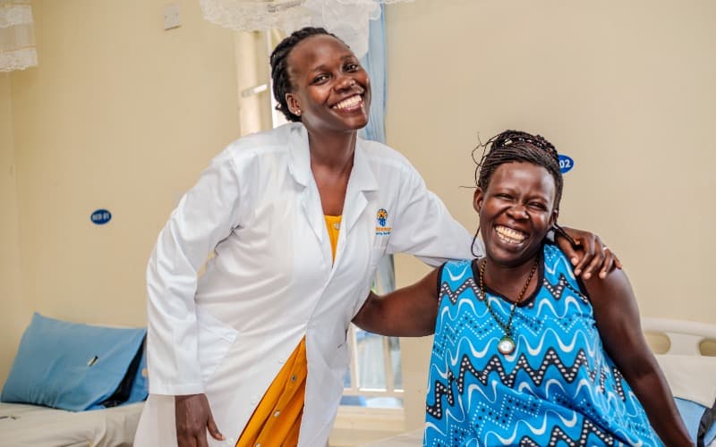 Fistula Foundation impact metrics displayed in a research feature graphic