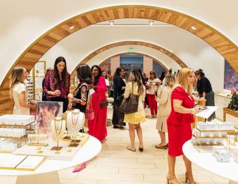 Supporters gathered at the Take a Walk in Her Shoes kickoff fundraising event
